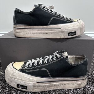 Visvim Skagway LO G. Pattern Black Canvas Sneaker